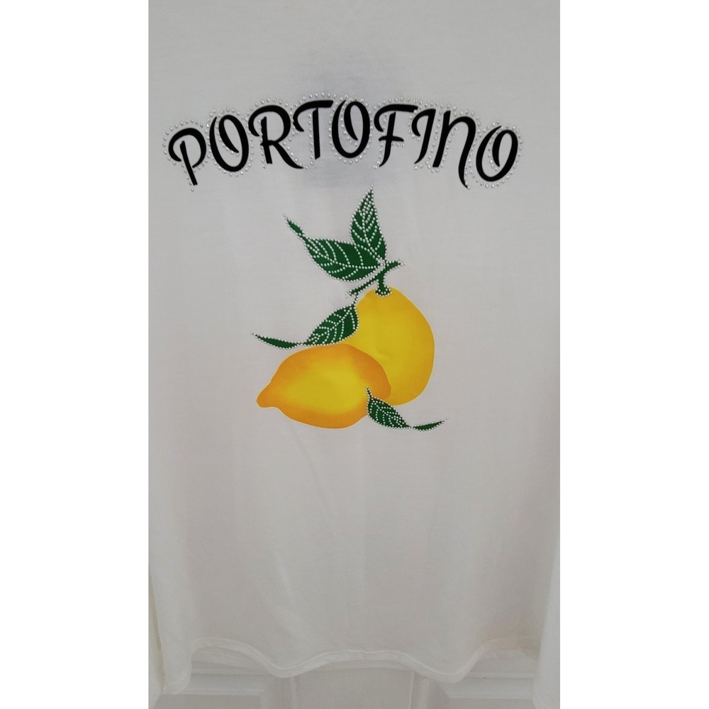 Kate Park Portofino Comfort White And Stampdo Short Sleeve T-Shirt, Womens XL - Picture 3 of 10